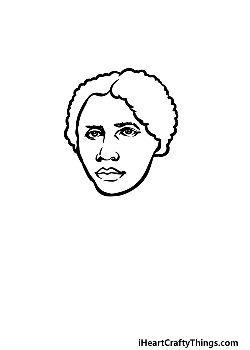 how to draw Harriet Tubman step 2