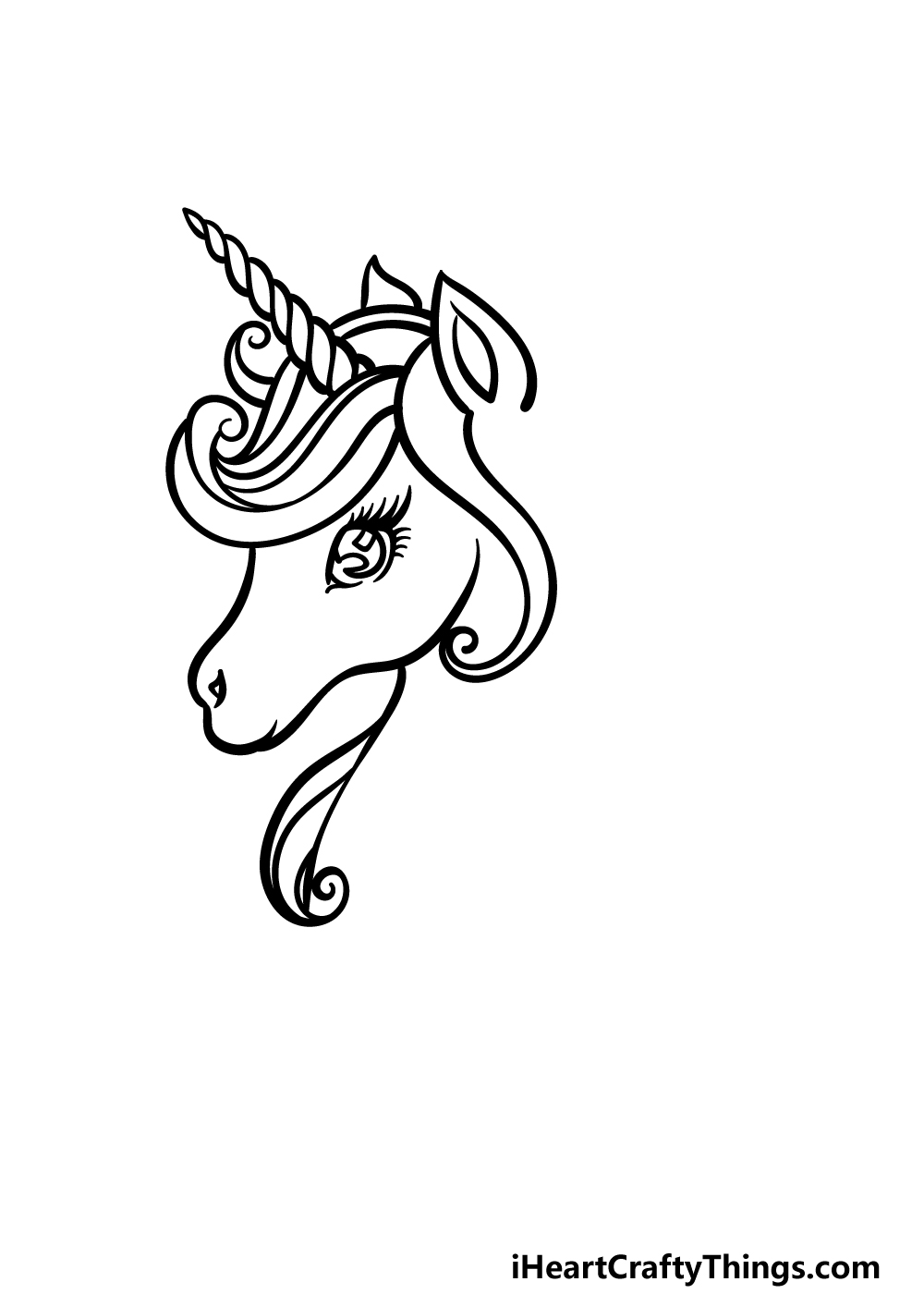 how to draw a Rainbow Unicorn step 2