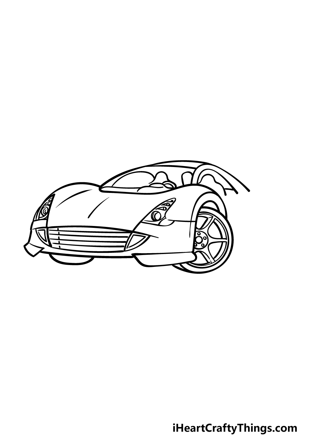 how to draw a Sports Car step 2