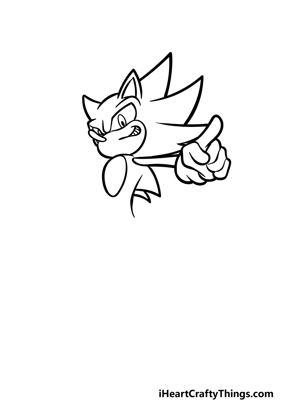 how to draw Super Sonic step 2