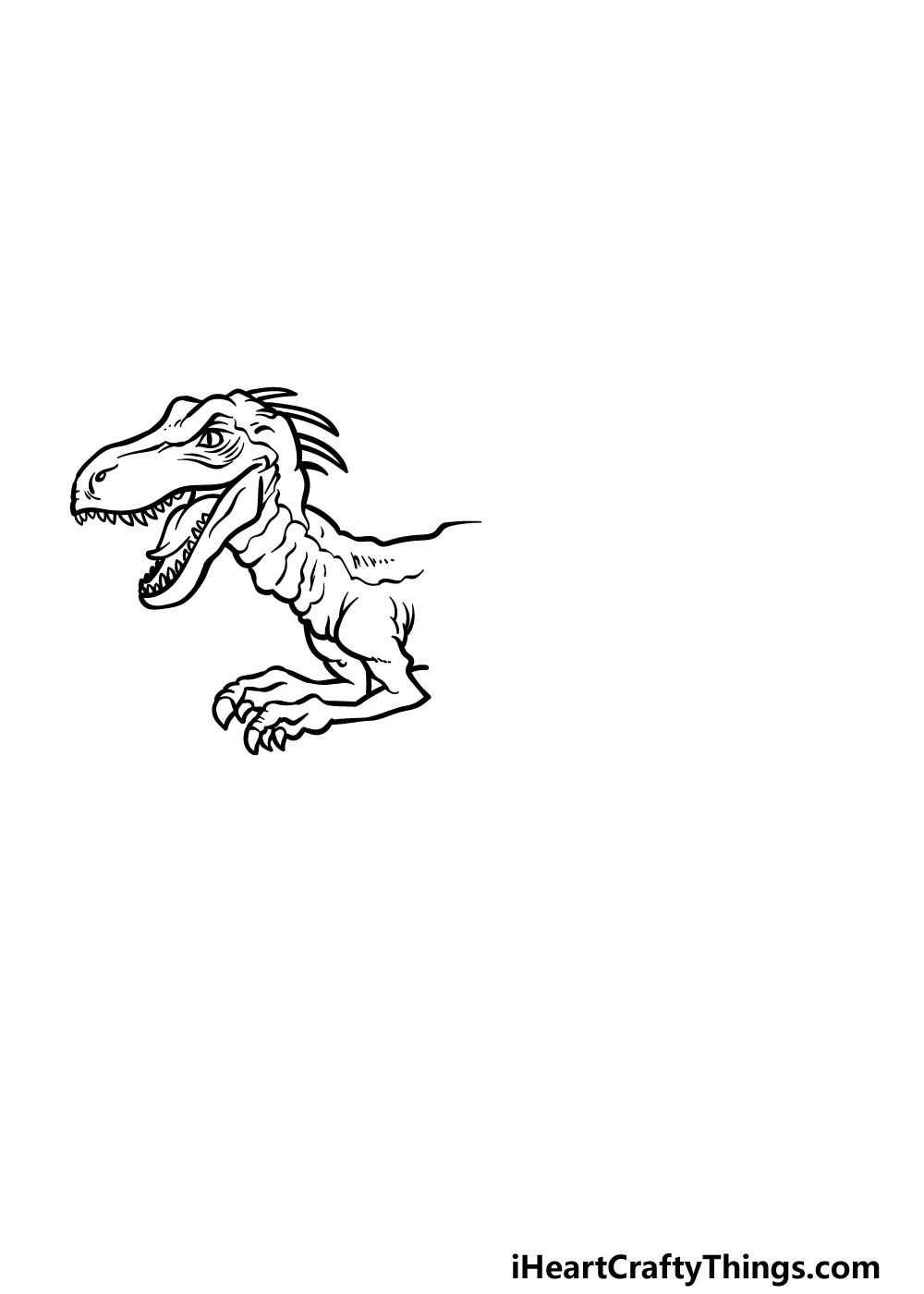how to draw a Raptor step 2