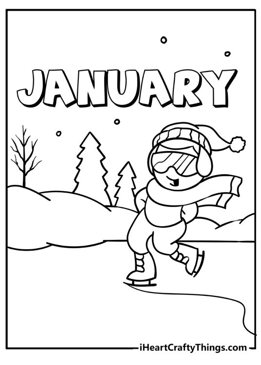 January Coloring Pages for adults free printable