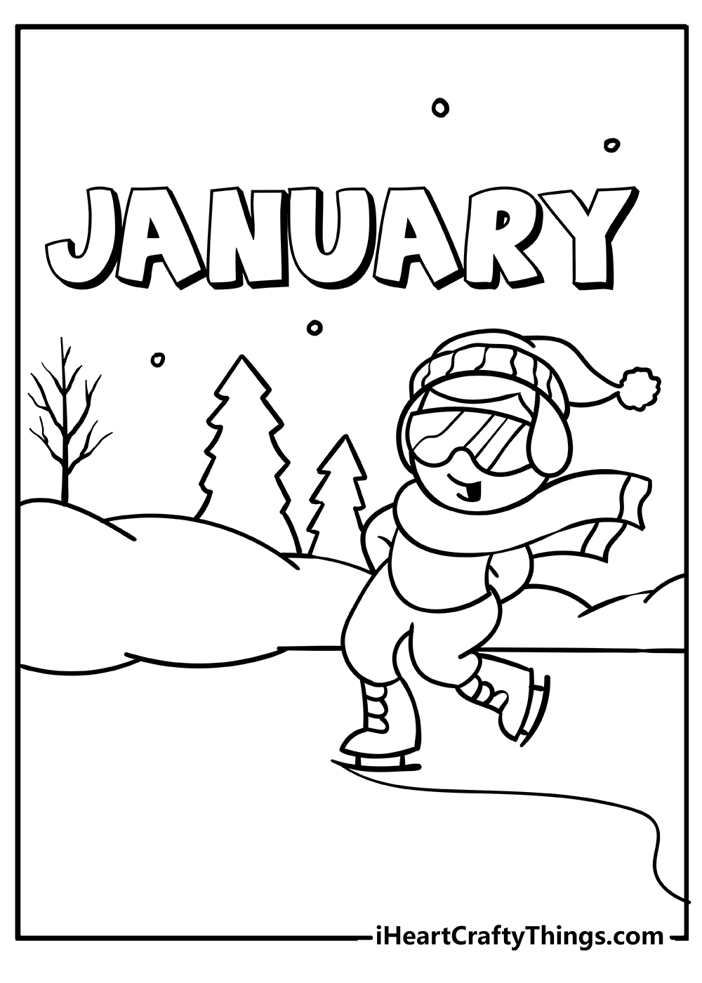 January Coloring Pages for adults free printable