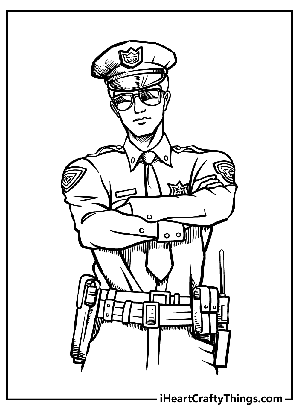 18+ Police Officer Color Sheet