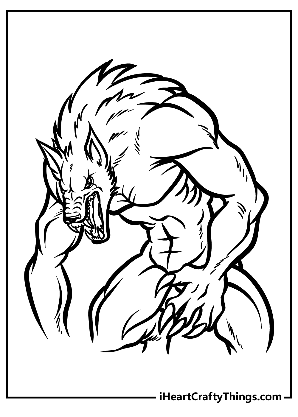 werewolf face coloring pages