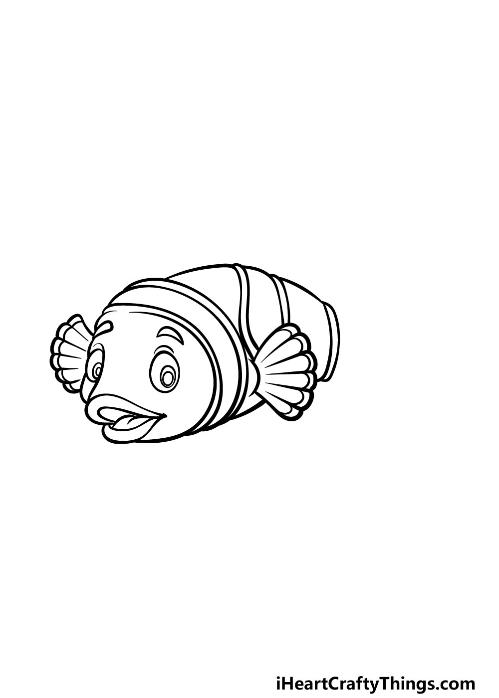 how to draw a Clownfish step 3
