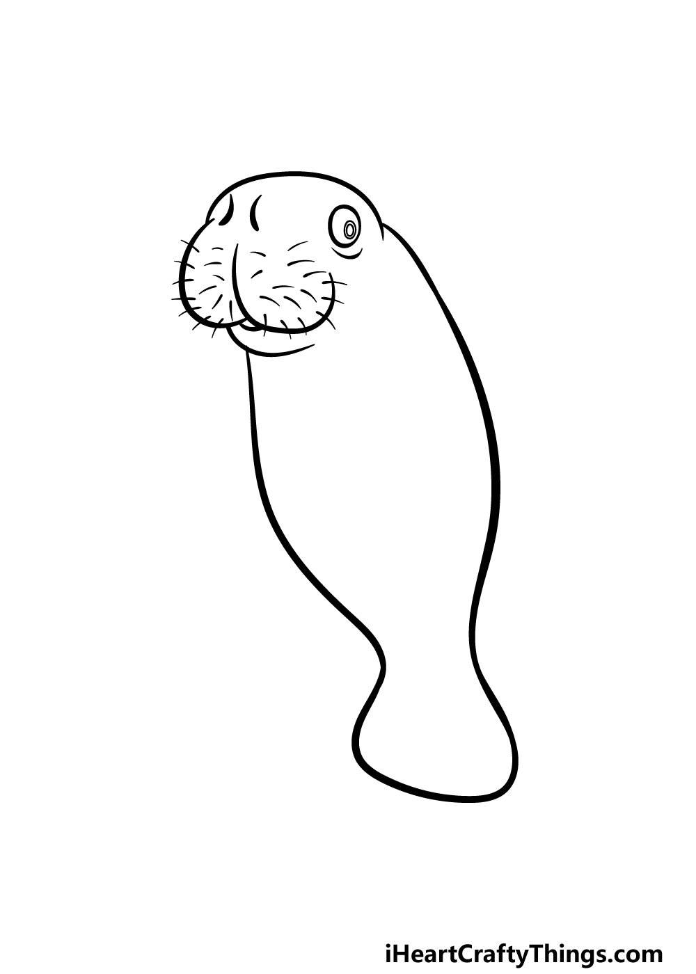 how to draw a Manatee step 3