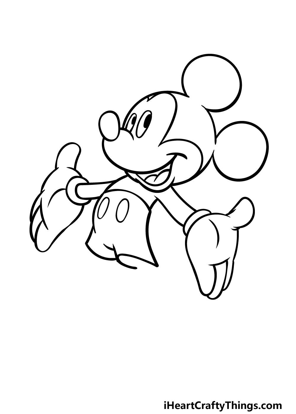 how to draw Mickey step 3