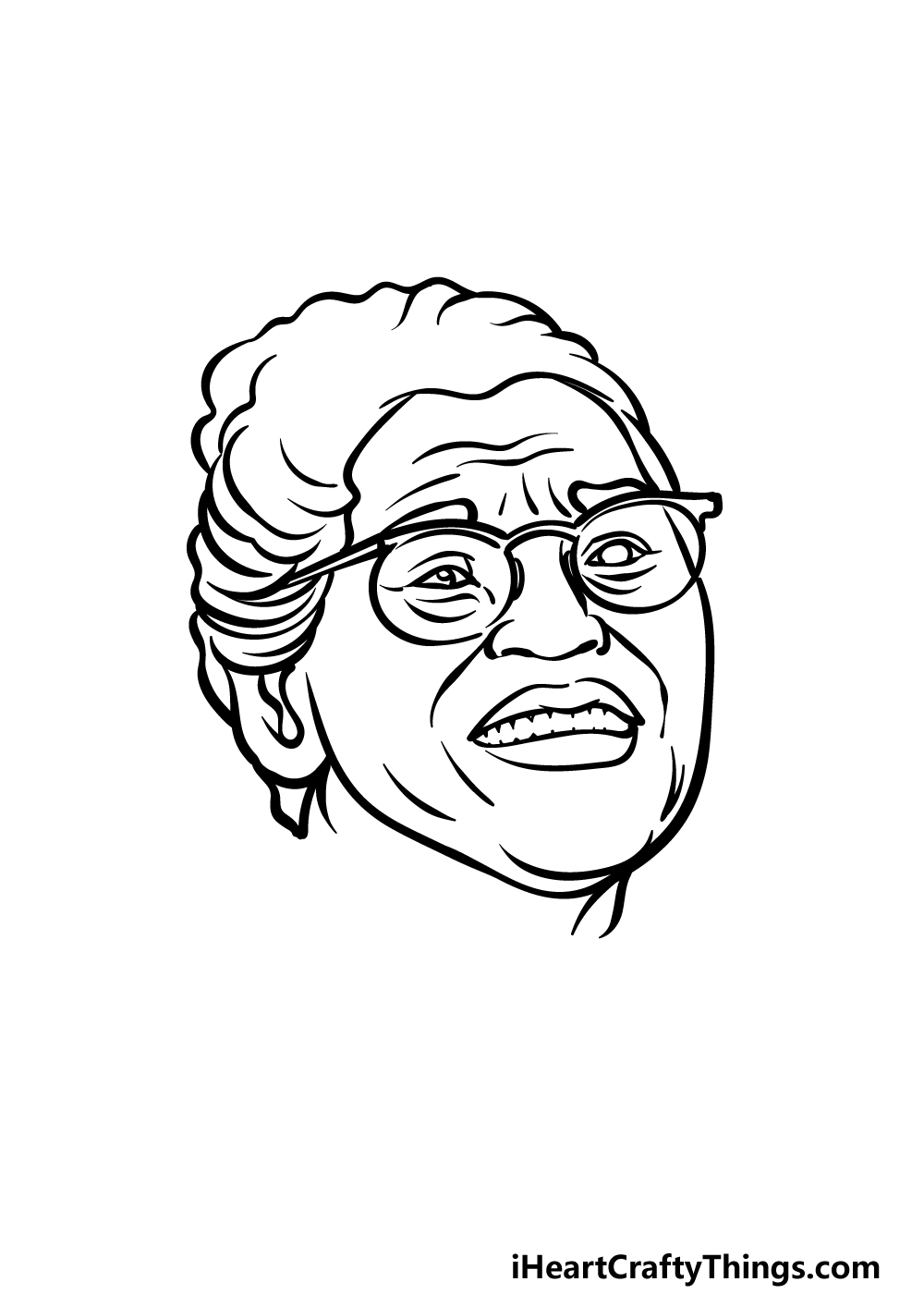 how to draw Rosa Parks step 3
