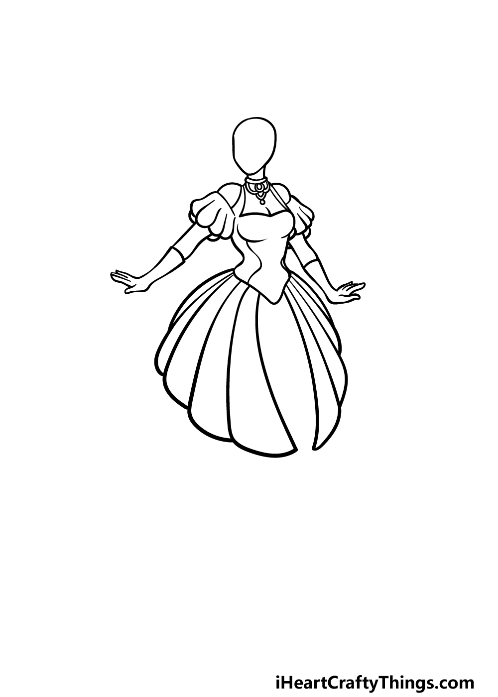 how to draw a Dress Design step 3