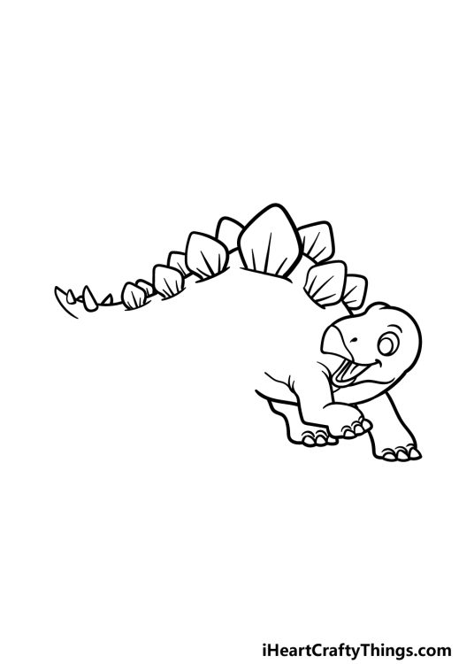 Stegosaurus Drawing - How To Draw A Stegosaurus Step By Step