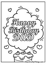 Happy Birthday Dad Coloring Pages (100% Free Printables)
