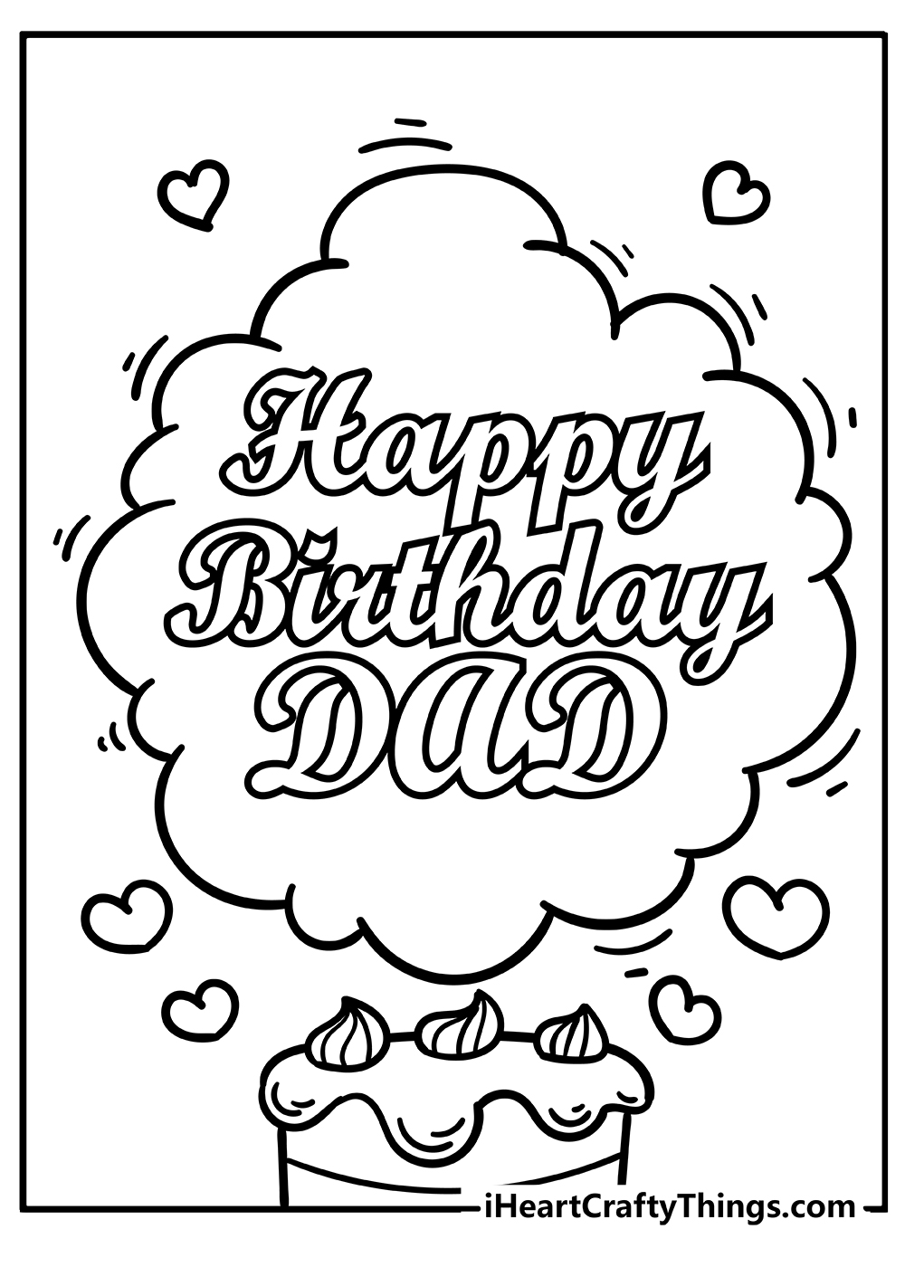 Happy Birthday Dad Coloring Pages free pdf download