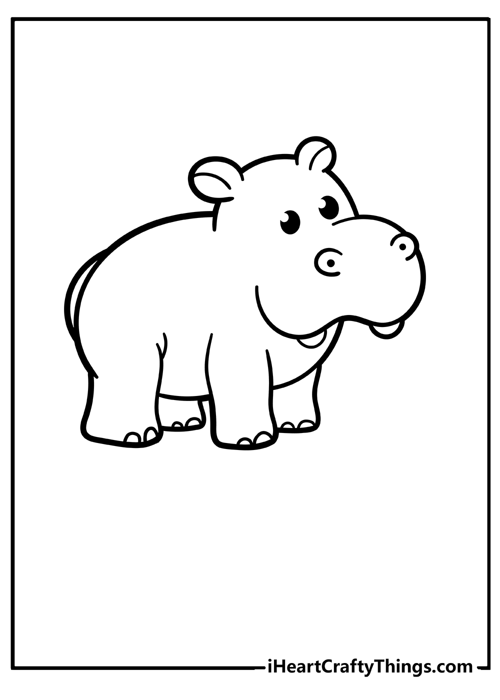 Hippo Coloring Pages free pdf download