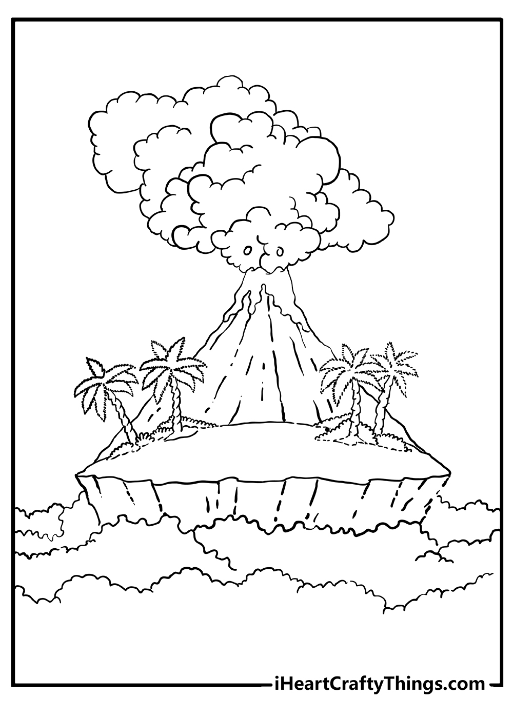 Volcano Coloring Pages free pdf download
