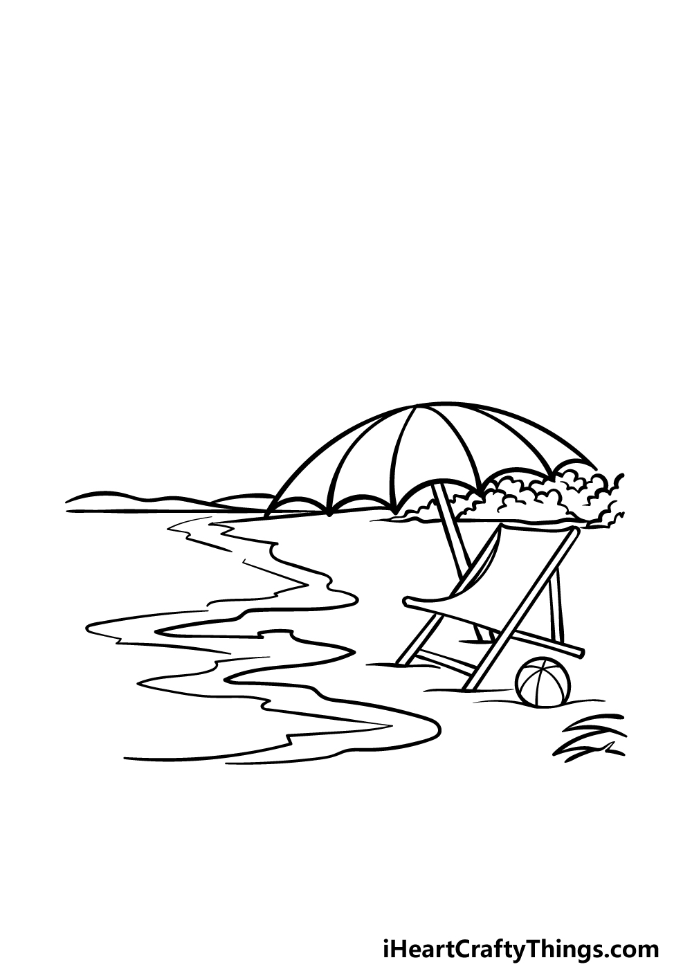 how to draw a Beach step 3