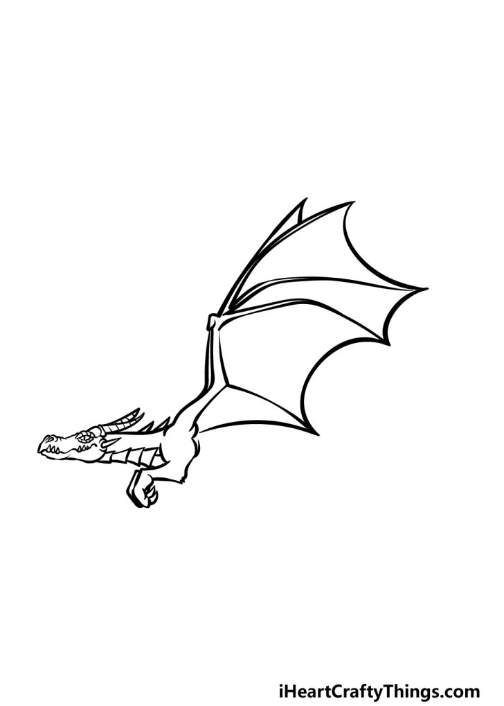 Flying Dragon Drawing - How To Draw A Flying Dragon Step By Step