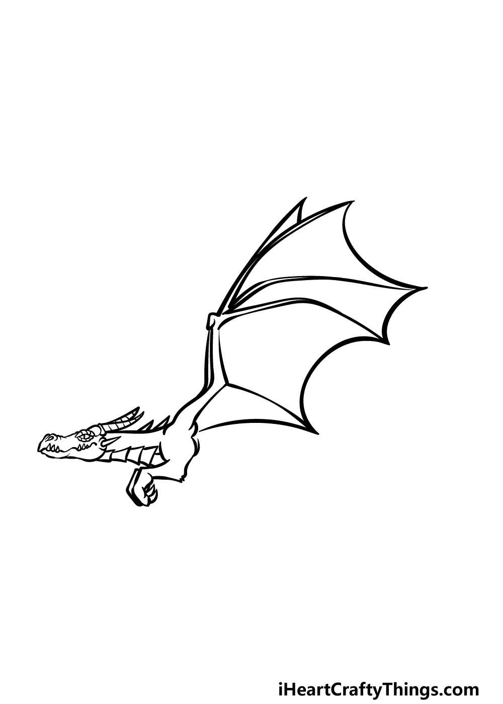 how to draw a Flying Dragon step 3