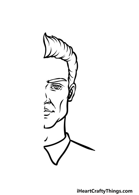 Half Face Drawing - How To Draw A Half Face Step By Step