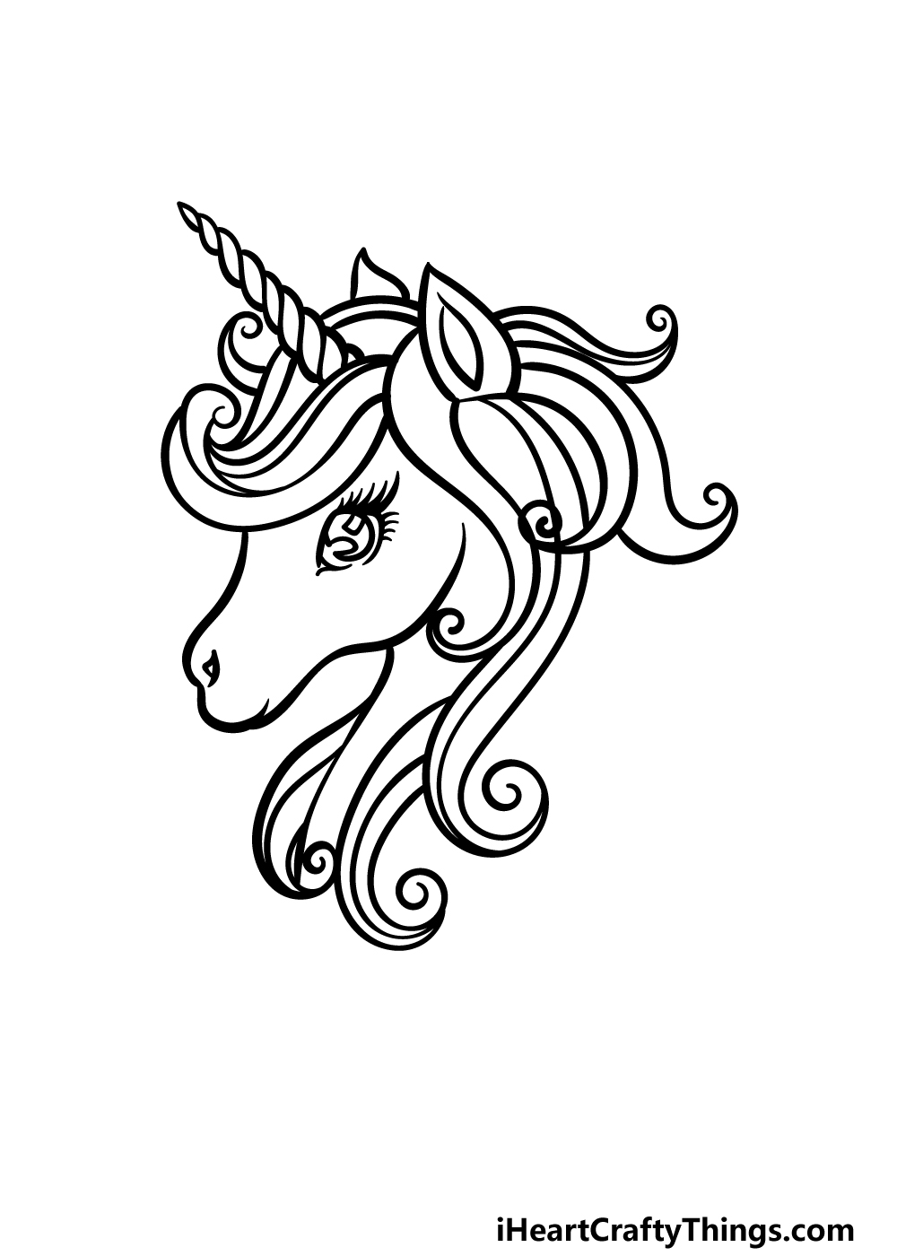 how to draw a Rainbow Unicorn step 3