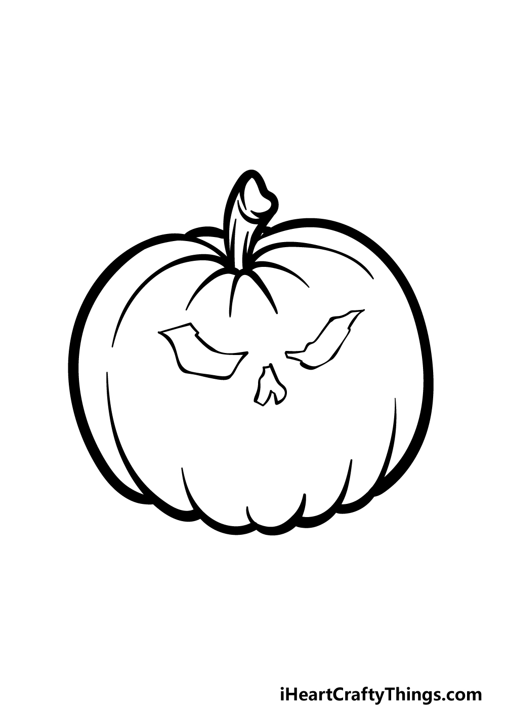 how to draw a Scary Pumpkin step 3