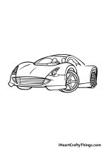 Sport's Car Drawing - How To Draw A Sport's Car Step By Step