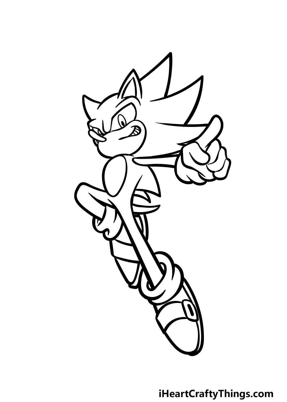 how to draw Super Sonic step 3