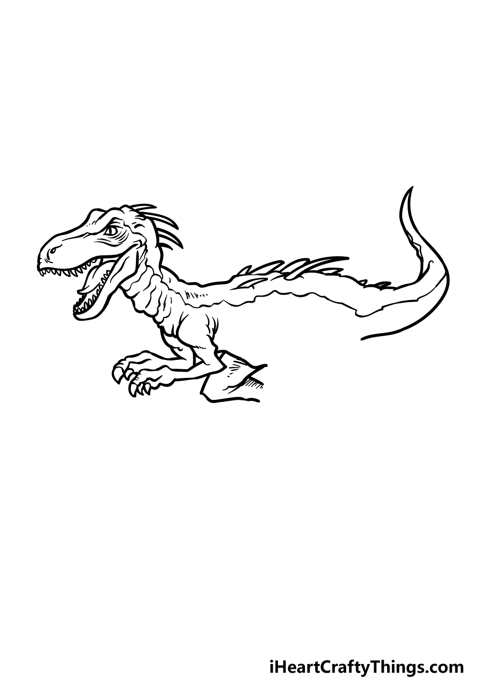 how to draw a Raptor step 3