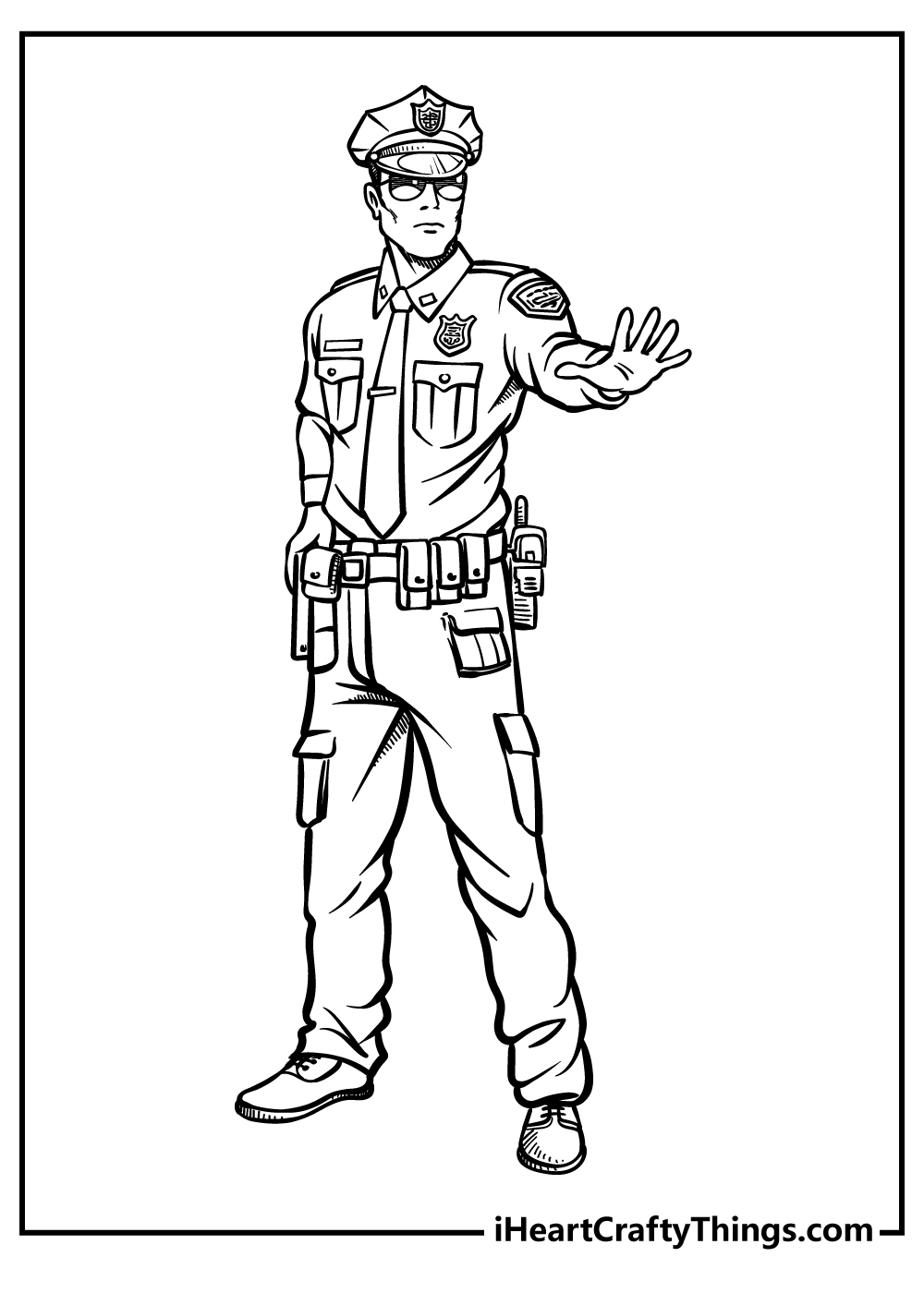 police officer uniform coloring pages