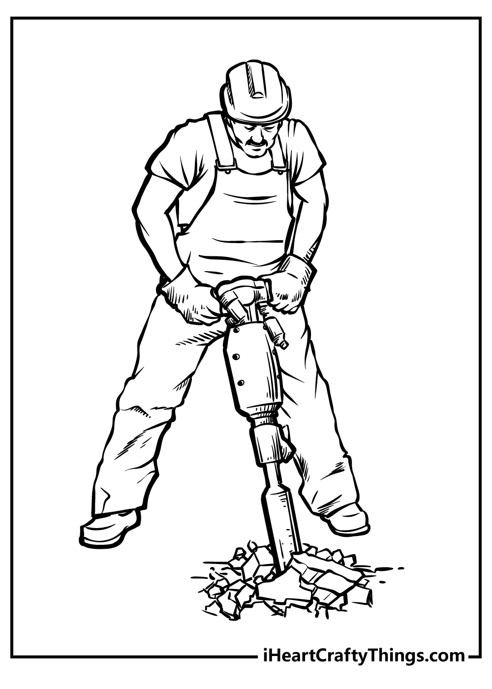 construction worker coloring page