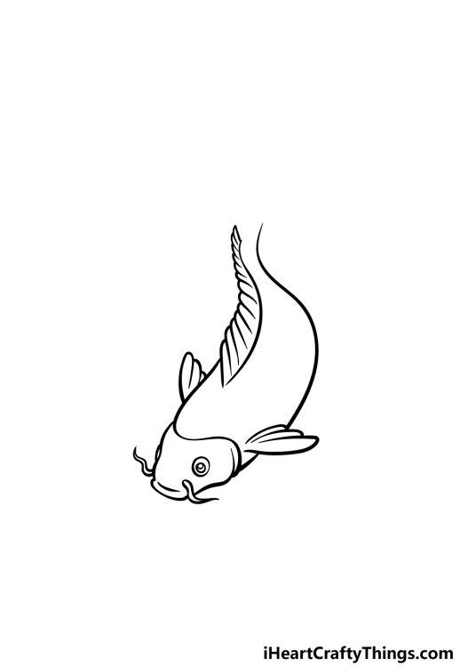 Japanese Koi Fish Drawing - How To Draw Japanese Koi Fish Step By Step