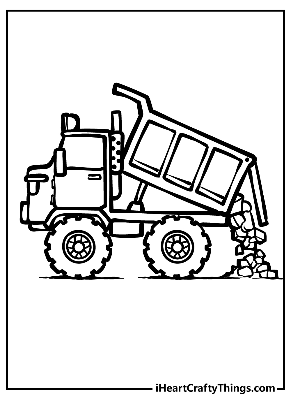 Dump Truck coloring pages free printables
