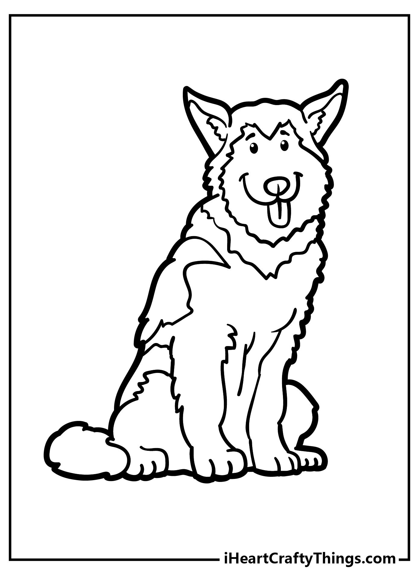 husky puppies and mom coloring pages