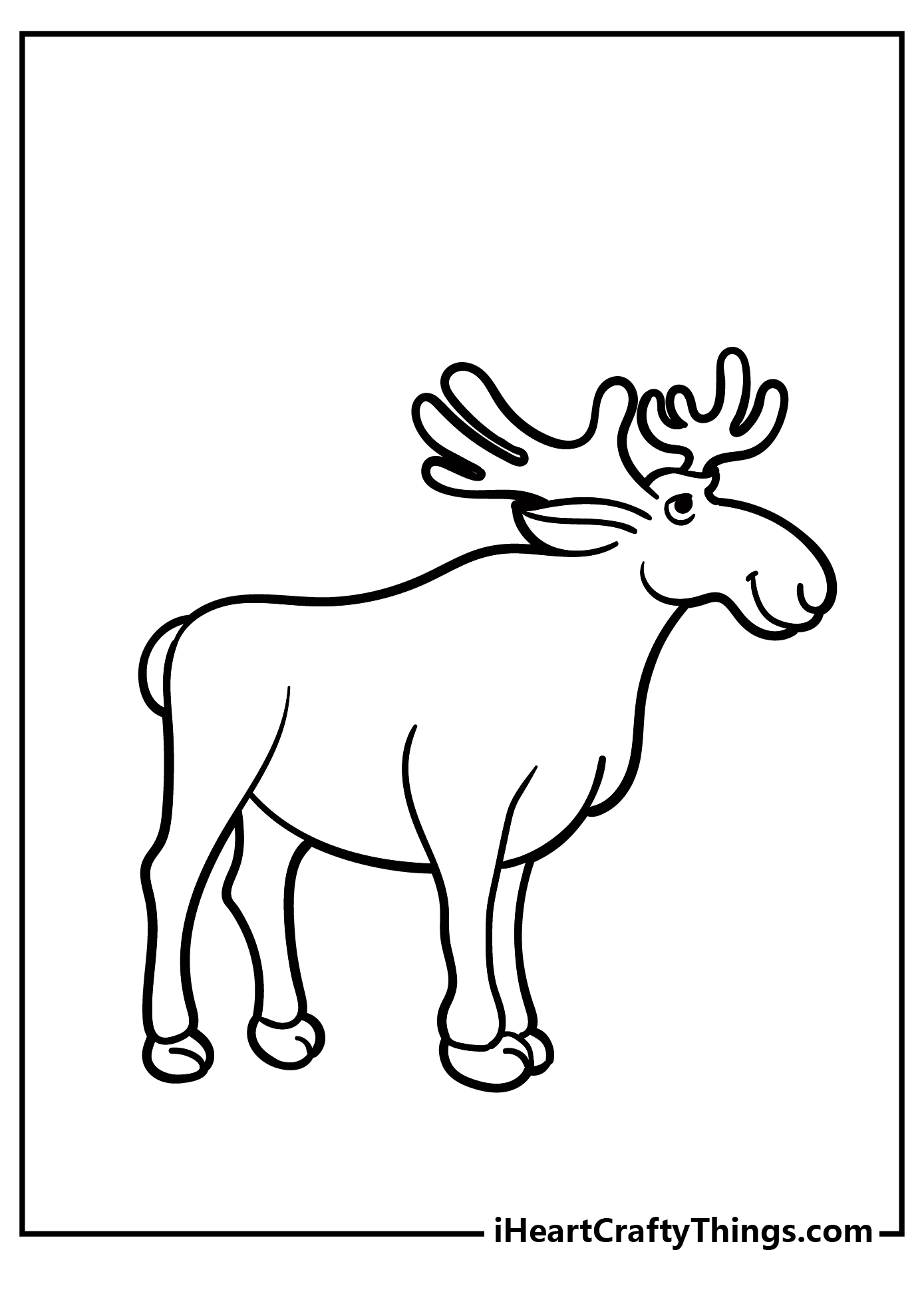 Moose Coloring Pages for preschoolers free printable