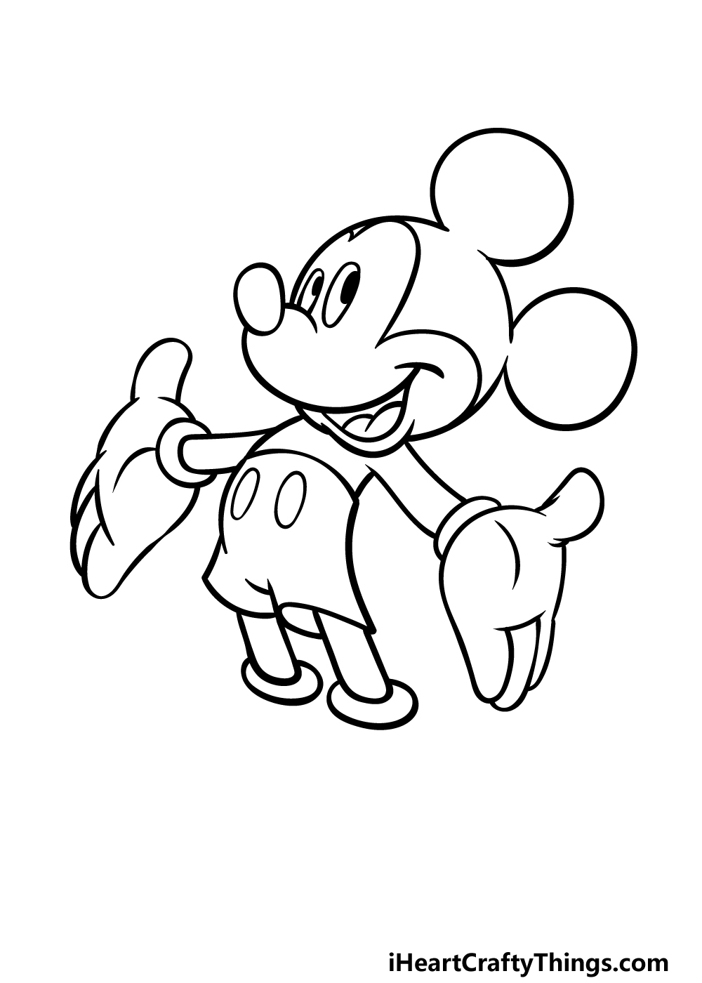 how to draw Mickey step 4