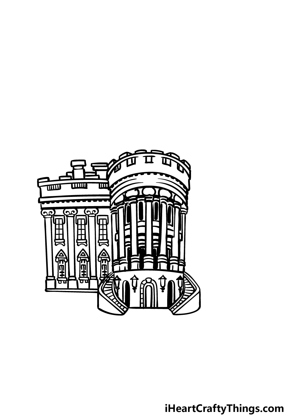 how to draw The White House step 4