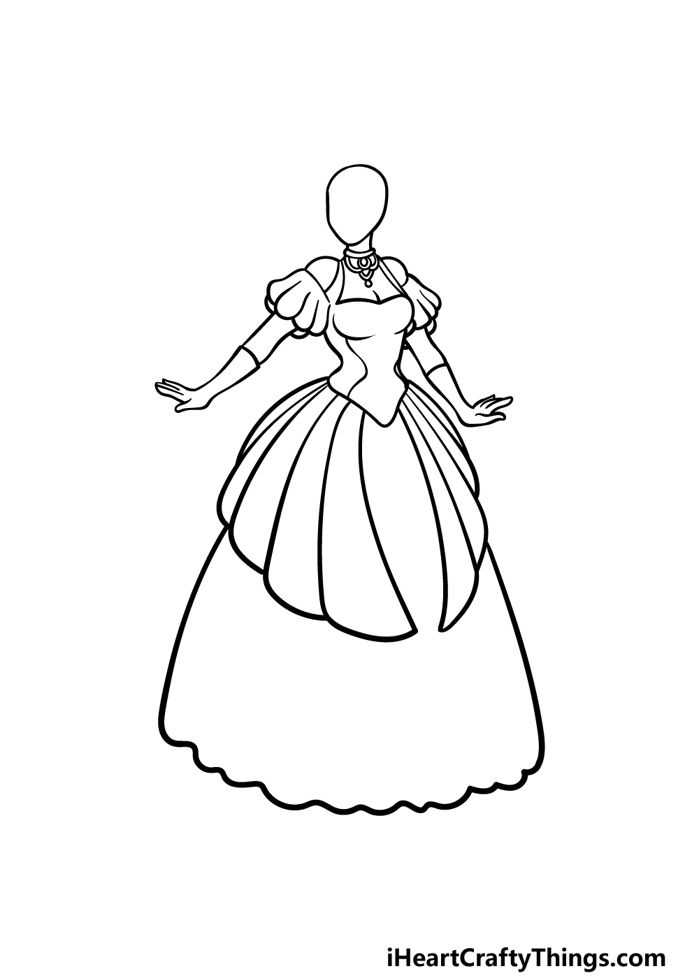 how to draw a Dress Design step 4