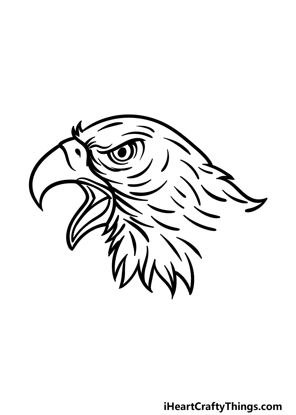 how to draw an Eagle Head step 4