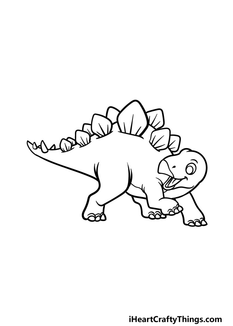 Stegosaurus Drawing - How To Draw A Stegosaurus Step By Step