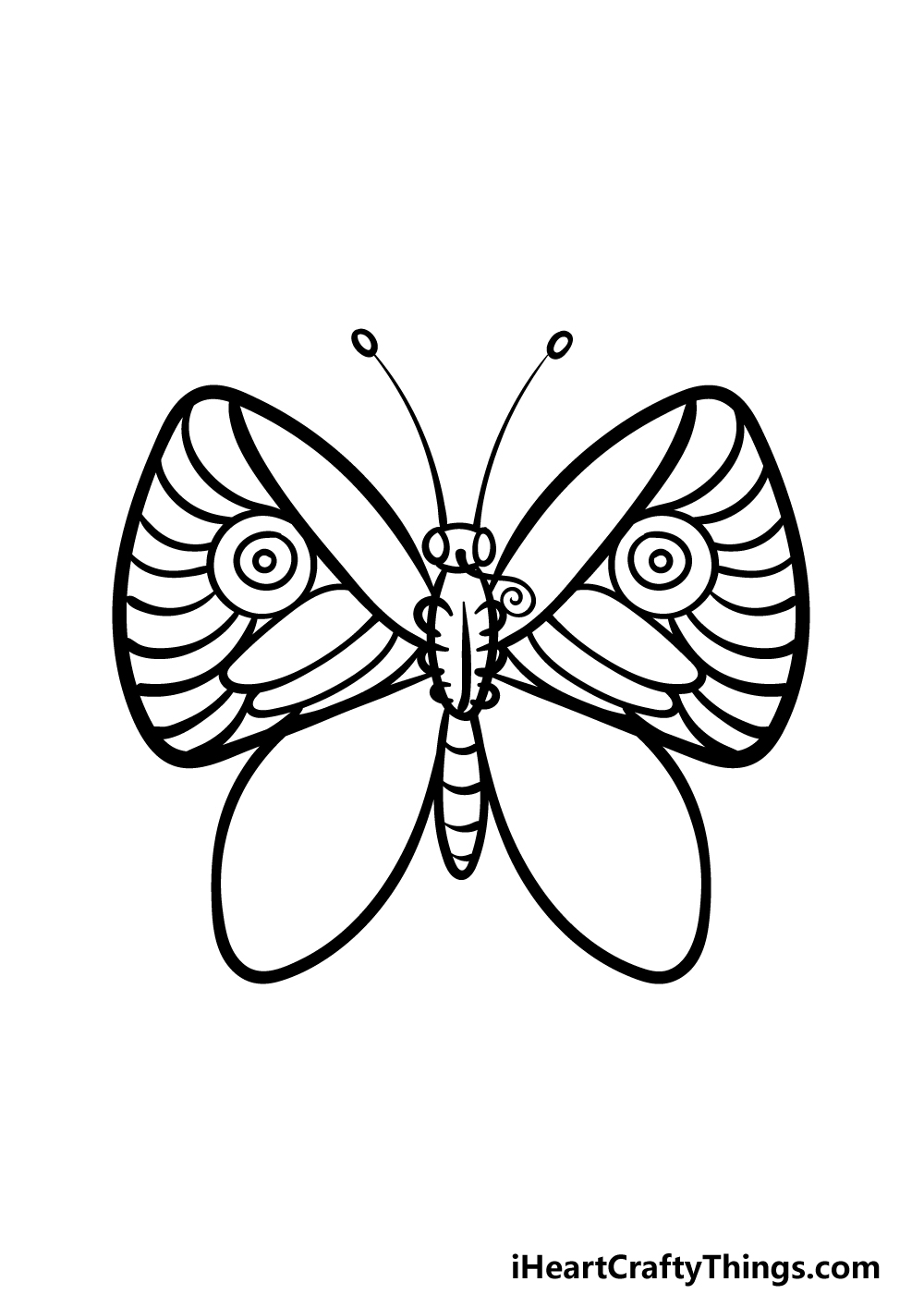 how to draw a Sketch Butterfly step 4