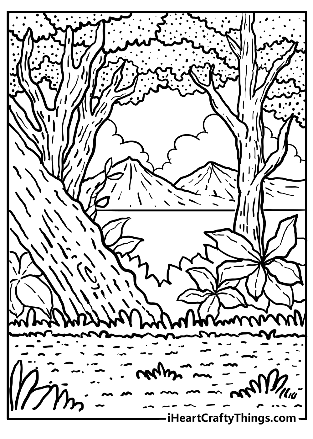 forest trees coloring pages