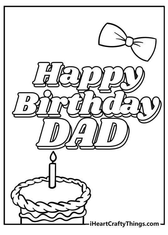 Happy Birthday Dad Coloring Pages (100% Free Printables)