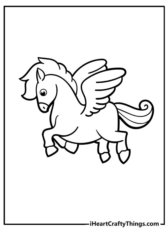 Pegasus Coloring Pages for preschoolers free printable