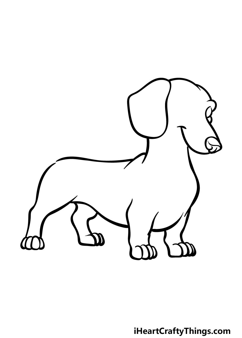 how to draw a Dachshund step 4