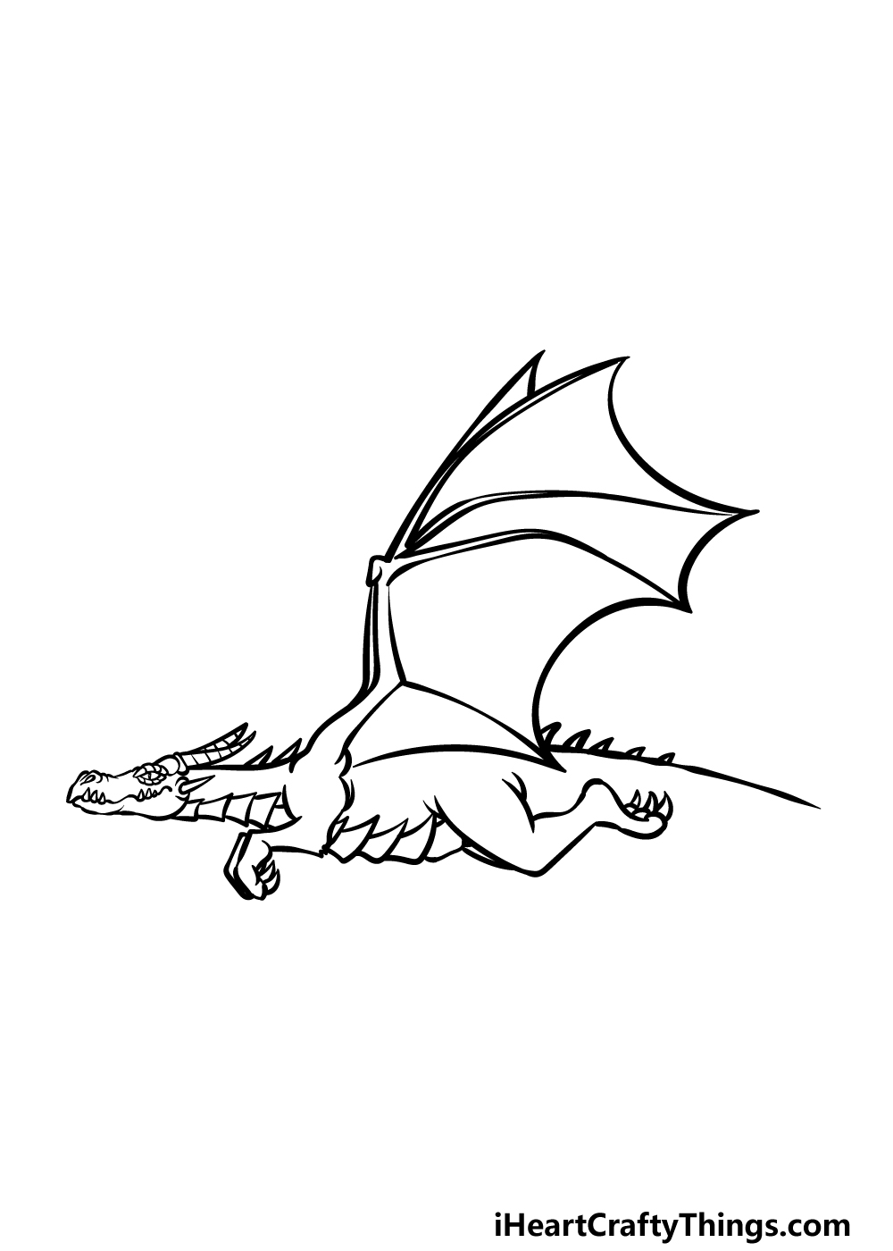 how to draw a Flying Dragon step 4