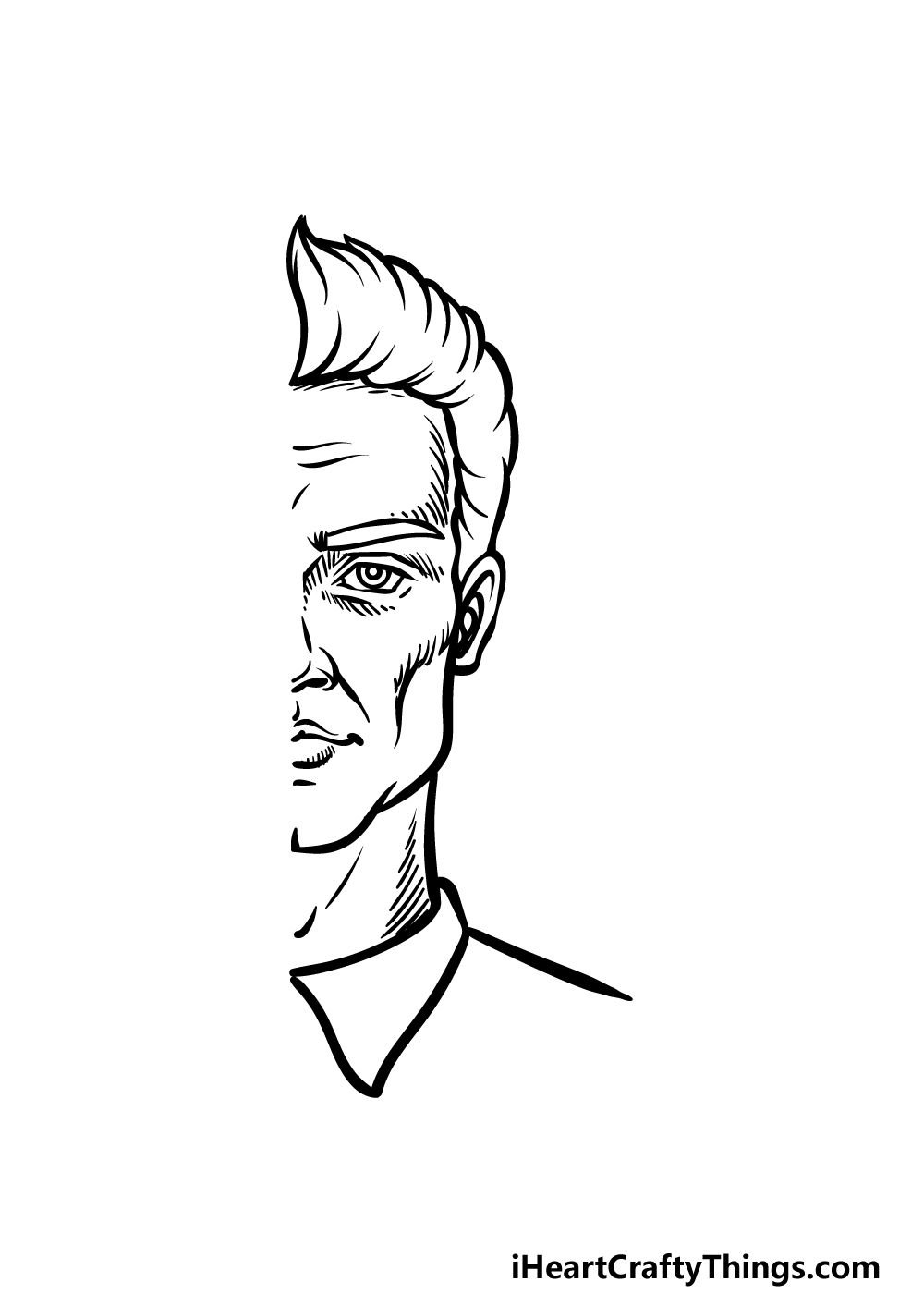 how to draw a Half Face step 4