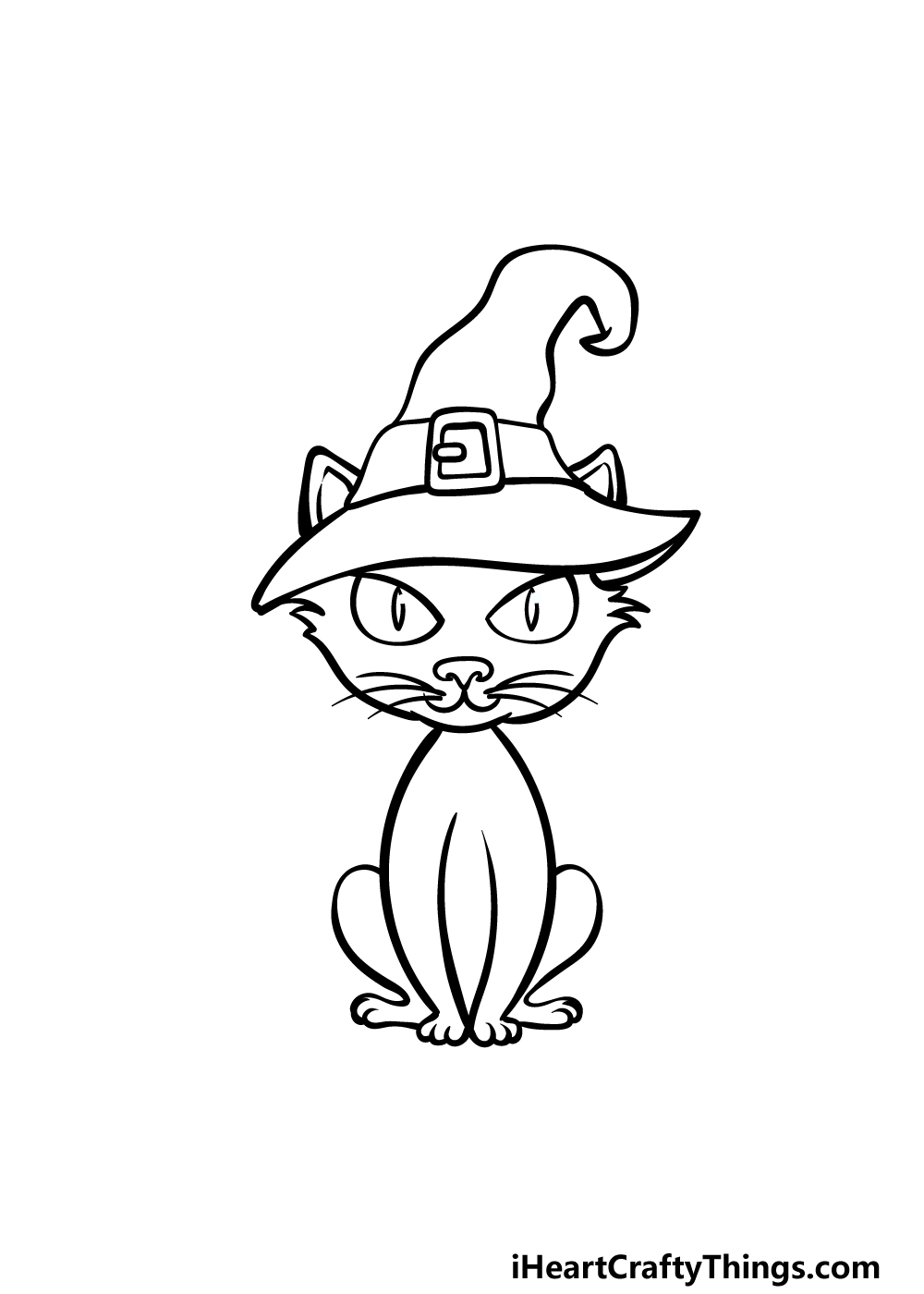 how to draw a Halloween Cat step 4