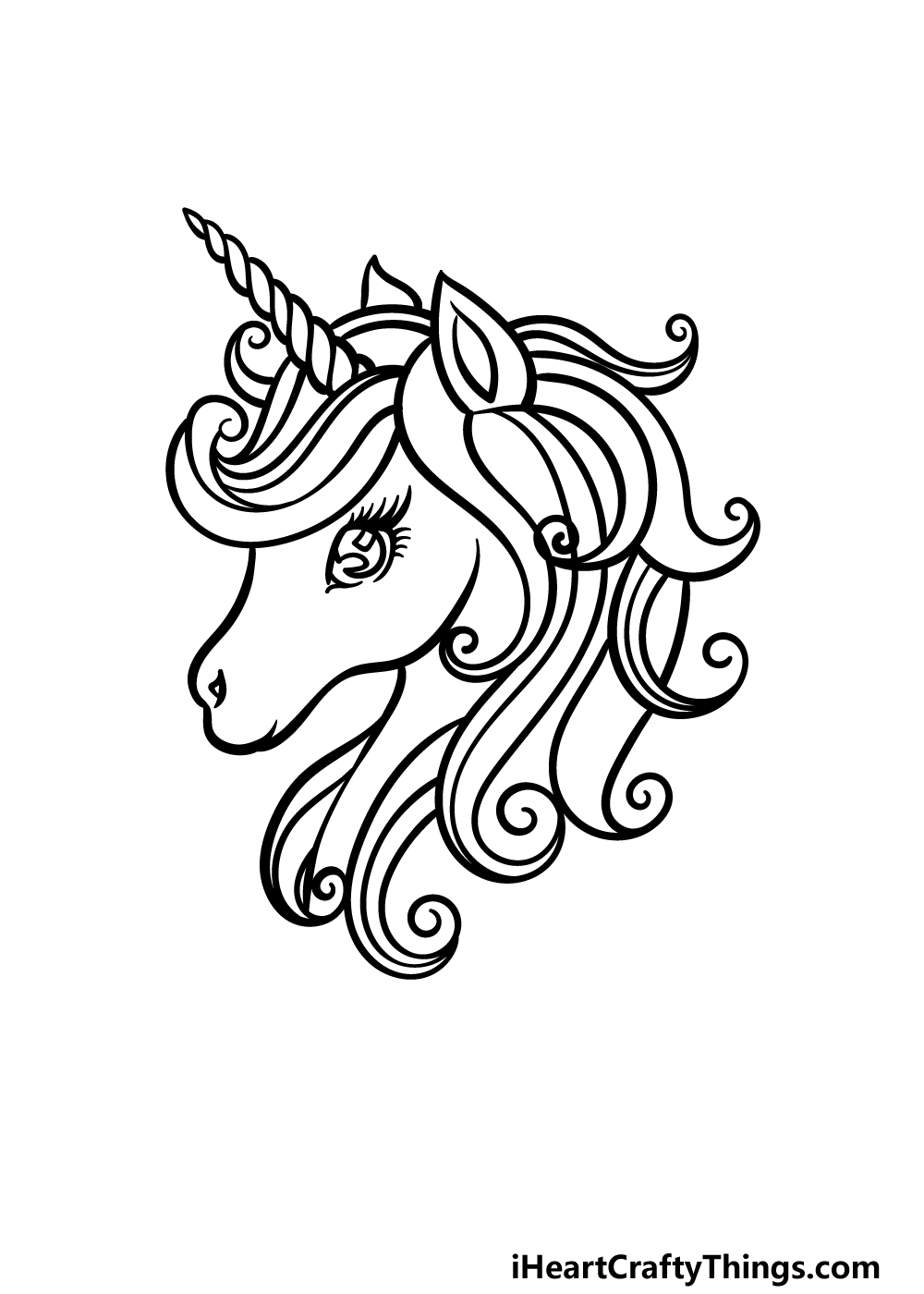 how to draw a Rainbow Unicorn step 4