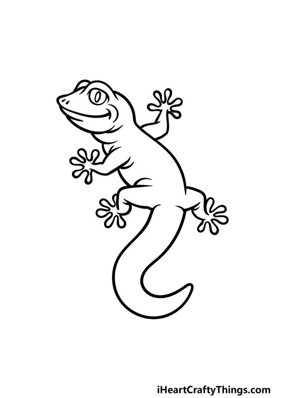 Gecko Drawing - How To Draw A Gecko Step By Step