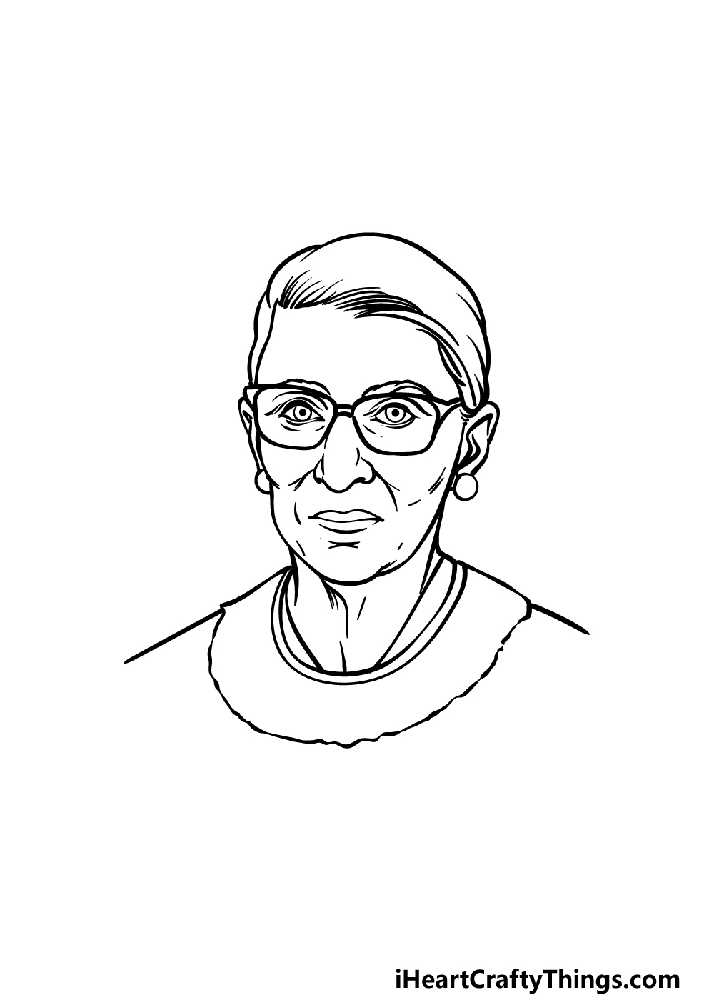 how to draw Ruth Bader Ginsburg step 4